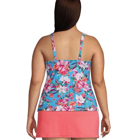 NWT Lands' End Women's Square Neck Underwire Tankini Top Size 16W-22W $75 4C720 - Picture 2 of 4